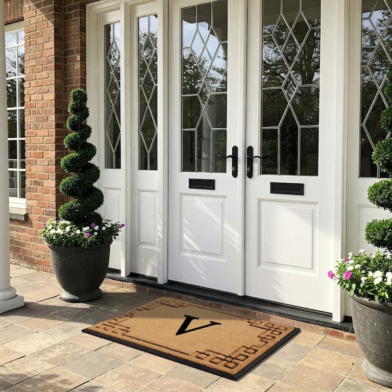 A1HC Natural Coir & Rubber Door Mat, Heavy Duty, Dirt Trapping, Long-Lasting Entrance Doormats,Thick & Durable Outdoor Entry Mat