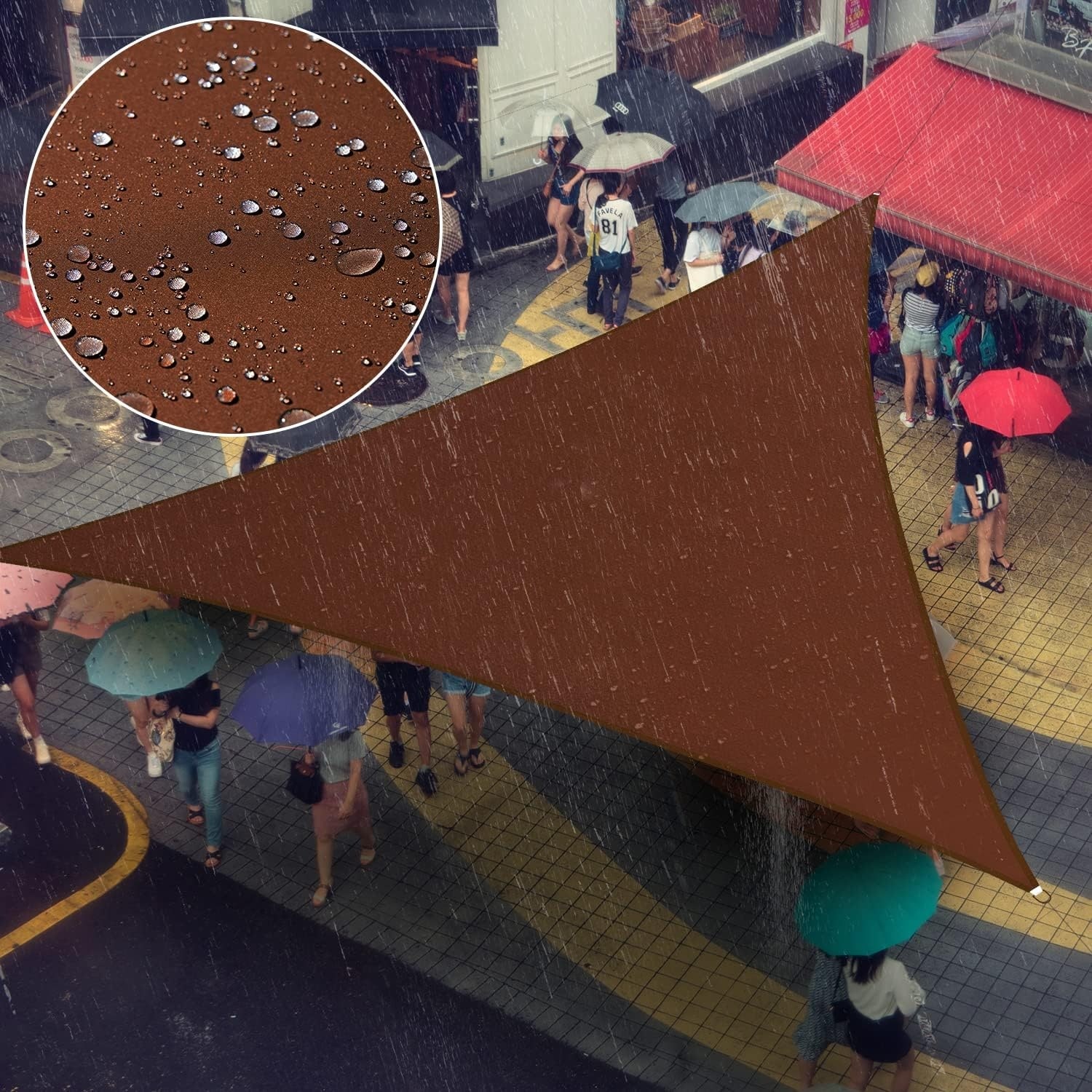 10' x 12' x 15.6' Custom Triangle Waterproof Sun Shade Sail, UPF50+, 98% UV Blockage, Patio Garden Canopy