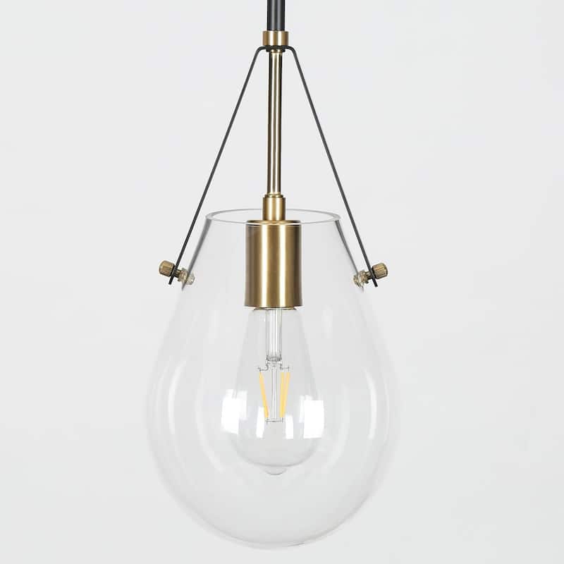 Coria 10-inch Modern Farmhouse Dome Waterfall Glass Pendant Lights with Bowl Hammered Art Shade