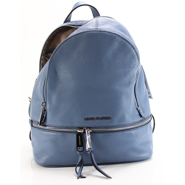 Michael Kors New Rhea Denim Blue Backpack Style Leather Handbag Michael Kors New Rhea Denim Blue Backpack Style Leather Handbag Purse