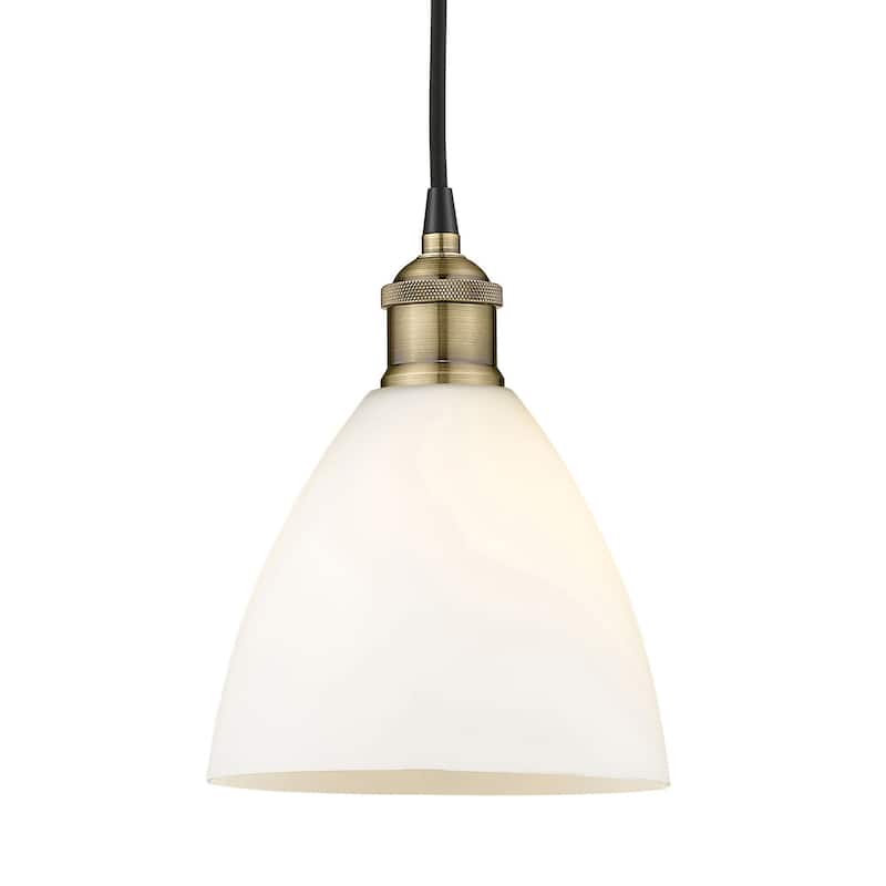 Innovations Lighting 616-1P-10-8 Edison Dome Pendant Edison Dome 8" - Black Antique Brass / Matte White