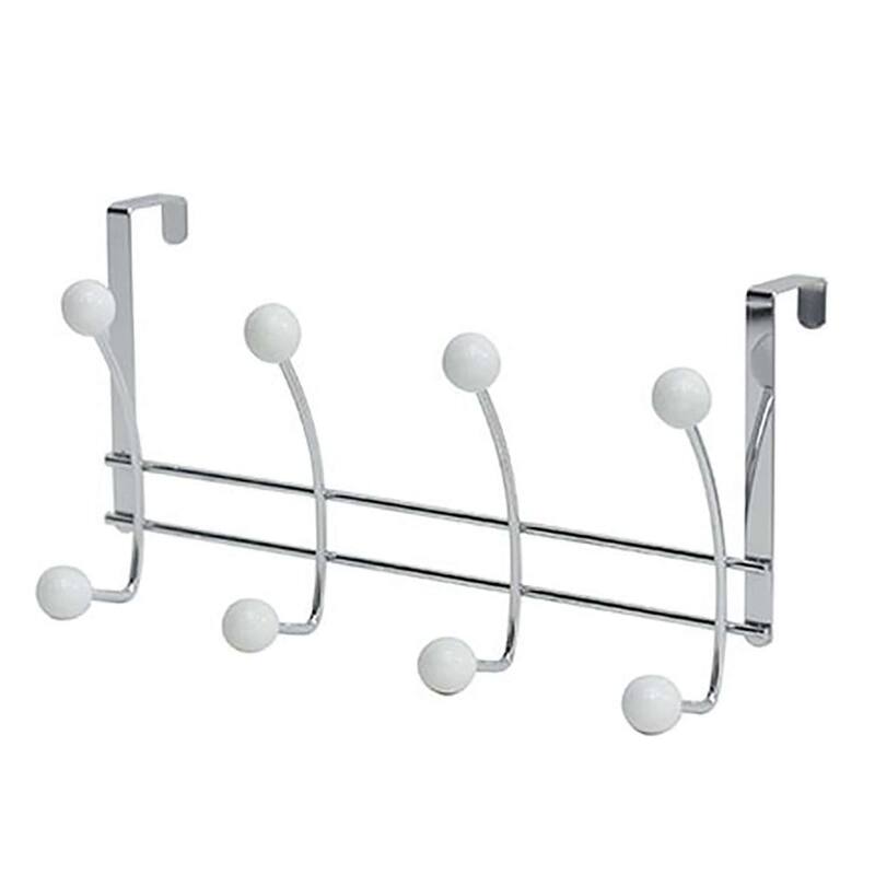 Over The Door Hook Rack with 8 Ball Ends - 15 L x 4 W x 7.5 H