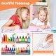 preview thumbnail 13 of 31, Gymax Kids Height Adjustable Table and 4 Chairs Set with Graffiti