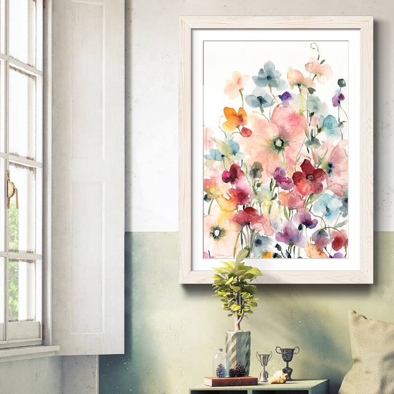 Poppies and Sweetpeas-Premium Framed Print - Ready to Hang