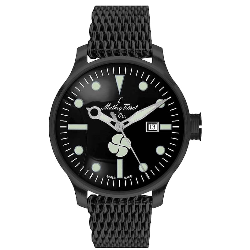 Mathey Tissot Men's Elica Black Dial Watch - U121NN - 6 (36)
