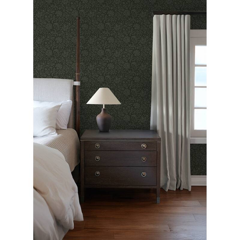 Chris Loves Julia x A-Street Prints Hague Dark Green Floral Trail Wallpaper