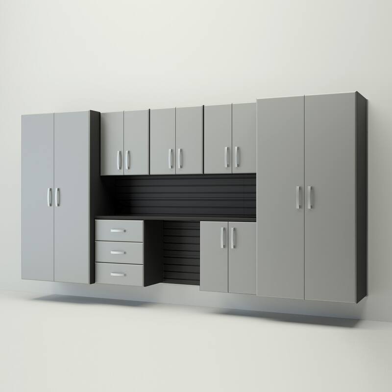Flow Wall 8 Piece PVC Indoor Cabinet Deluxe Workstation