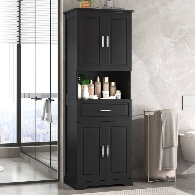 Tall Bathroom Cabinet With Four Doors