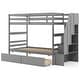 preview thumbnail 2 of 28, Costway Twin Over Twin Bunk Bed with Storage Stairs & Drawers - See Details