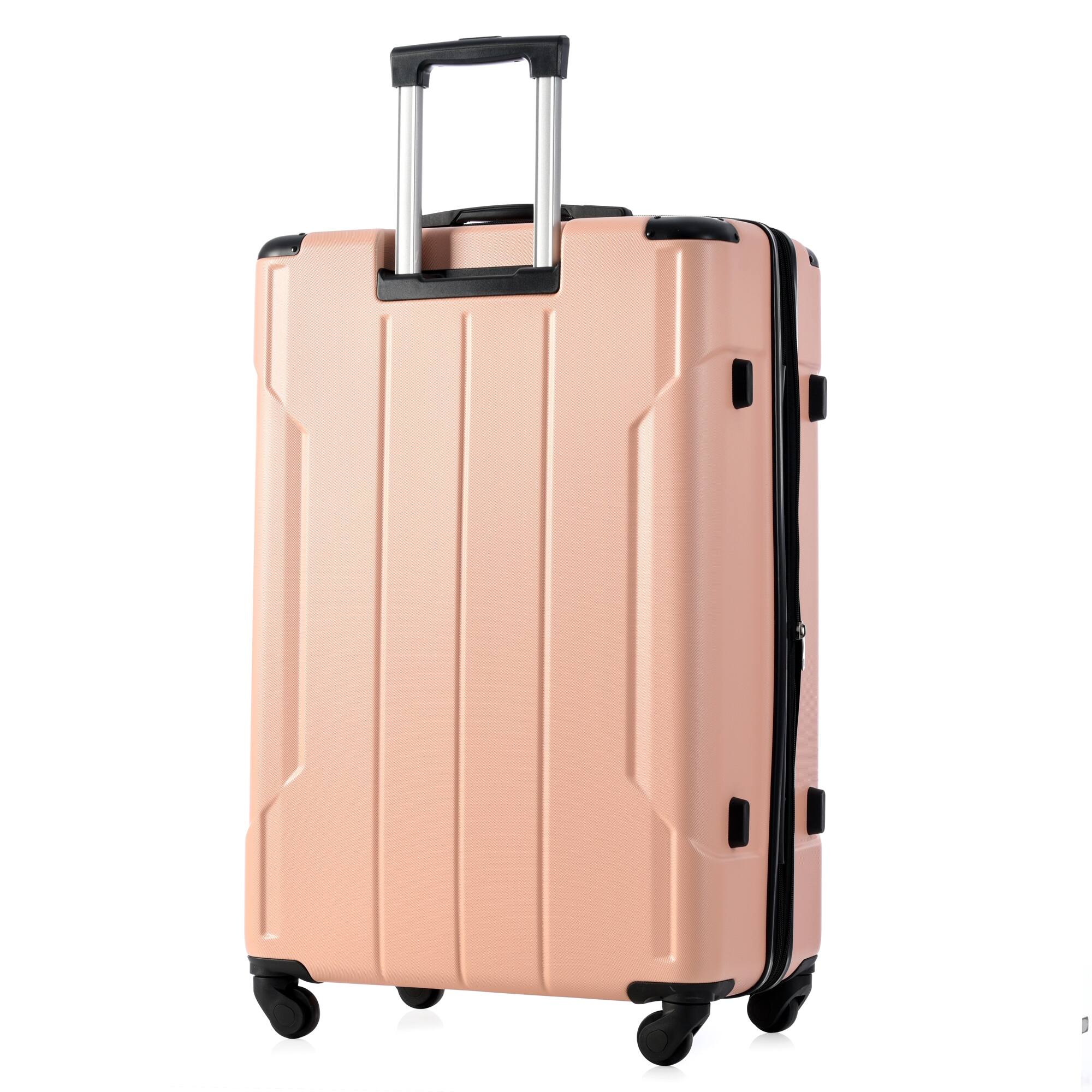 Pink Hardshell Luggage Sets 3 Piece Travel Suitcase Sets Spinner ...