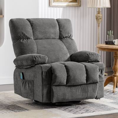 Big and Tall Massage Rocker and Swivel Recliner Chair with Heat and Vibration