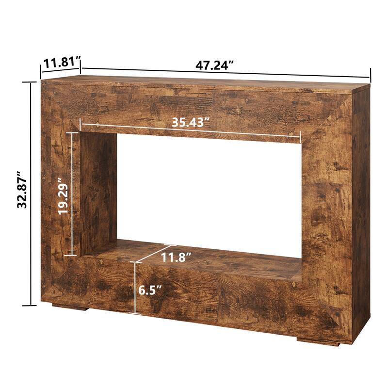Anmytek 47"Rustic Open Frame Console Table Farmhouse Entryway and Living Room Storage