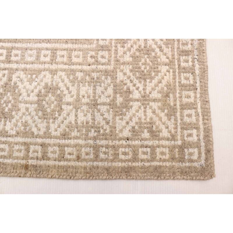 ECARPETGALLERY Hand-knotted Tangier Taupe Silk, Wool Rug - 5'3 x 7'5