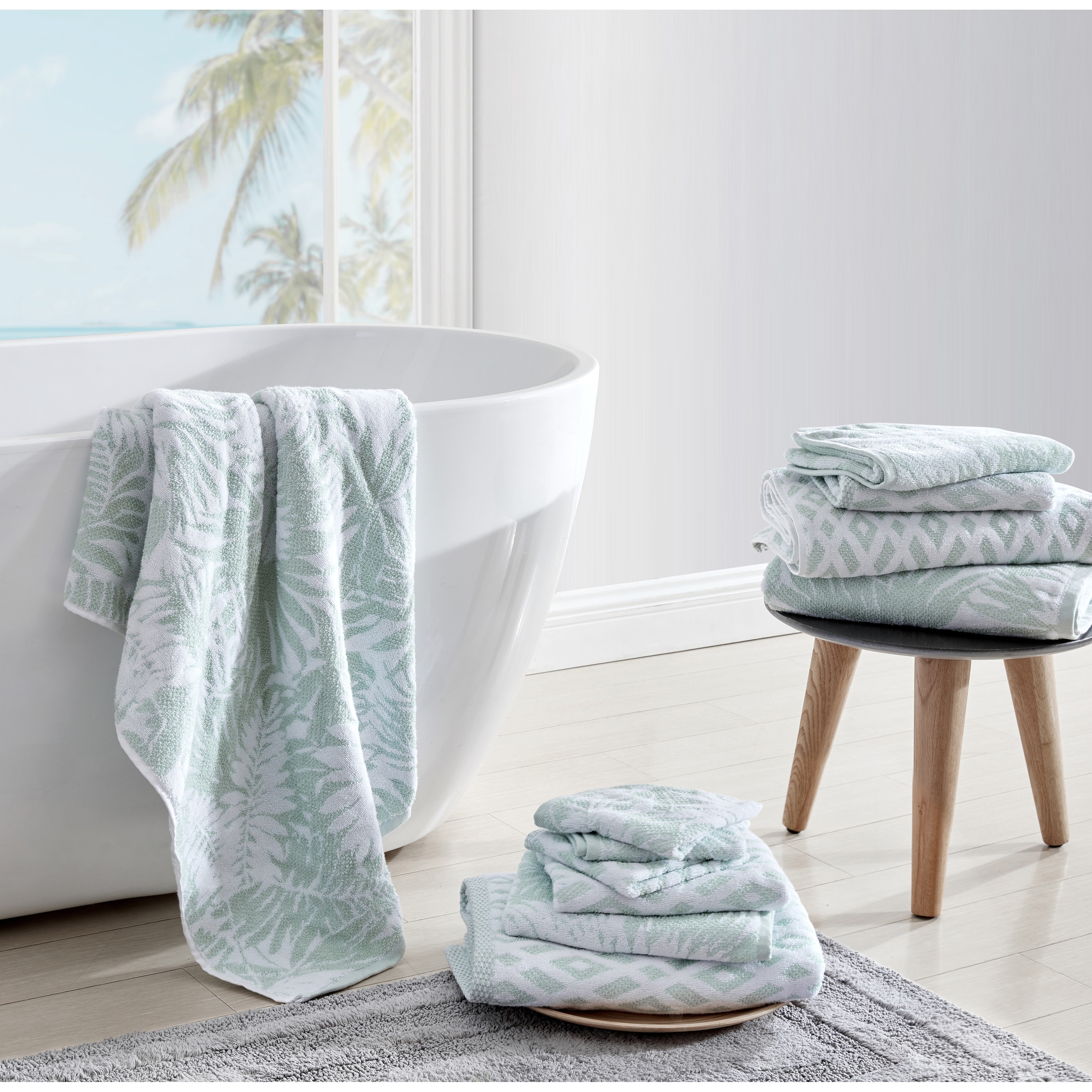 Tommy Bahama Lago Palm Green Cotton Terry Towel Set