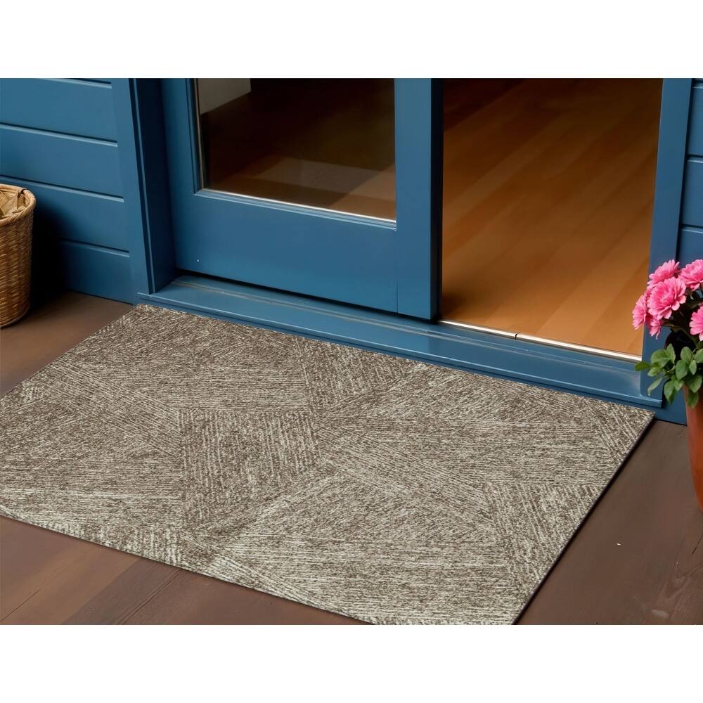 HomeRoots Abstract Transitional Rectangle Outdoor Rug