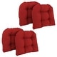 preview thumbnail 32 of 70, 19-inch Twill U-shaped Chair Cushion (Set of 1, 2, or 4) - 19 x 19 Set of 4 - Ruby Red