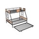 preview thumbnail 11 of 23, Modern Heavy-duty Sturdy Metal Twin over Full Bunk Bed with Trundle Bed, Safety Guardrail and Wooden Decoration
