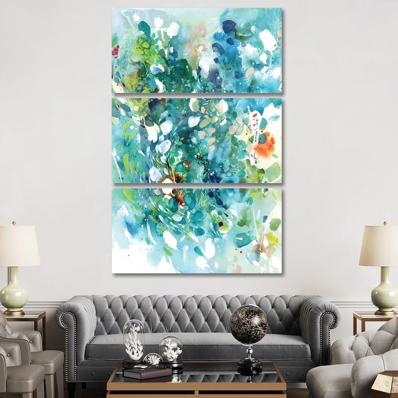 iCanvas "Turquoise Dance" by CreativeIngrid 3-Piece Canvas Wall Art Set