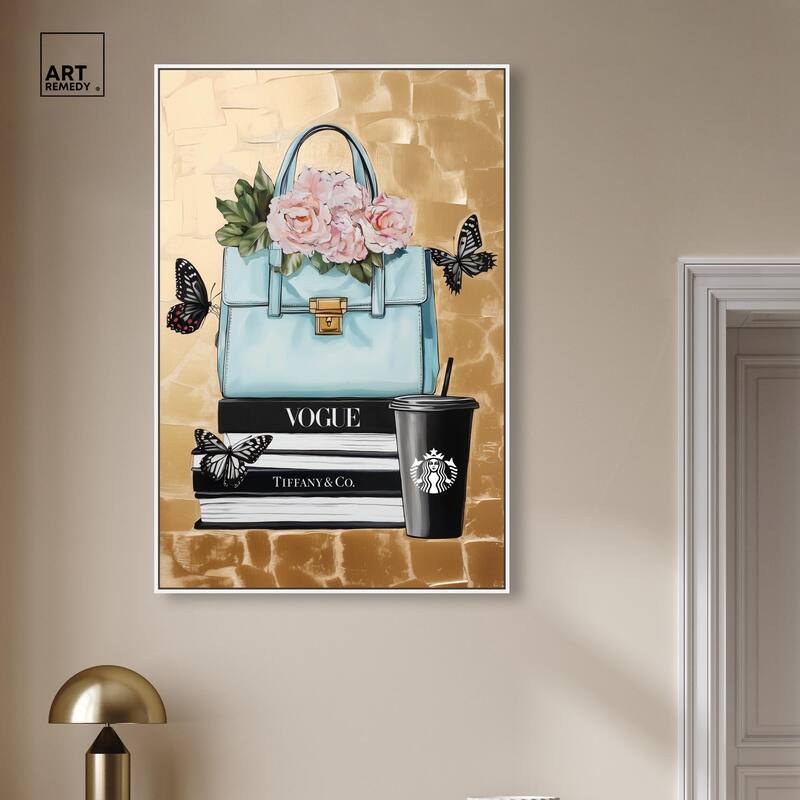 Golden Era of Glam Books Canvas by Art Remedy