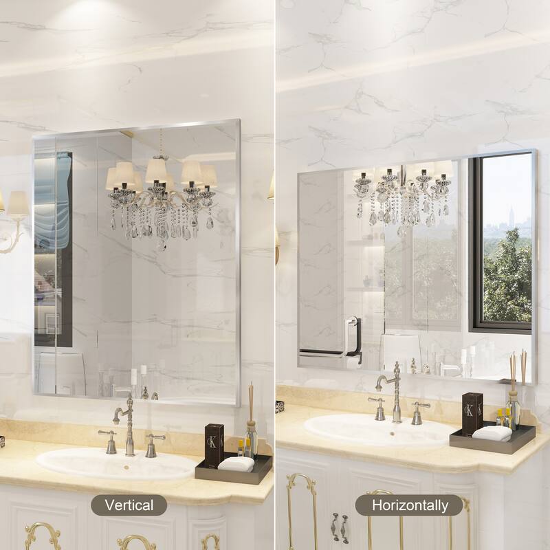 QuivaraView Wall Mounted Aluminum Frame Bathroom Vanity Mirror