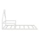 preview thumbnail 5 of 9, Twin House Bed Wood Floor Bed with House-shaped and Chimney Headboard for Kids White Montessori Floorbed with Handrails, Slats