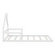 preview thumbnail 11 of 9, Twin Size Wood Floor Bed with House-Shaped Headboard, White Finish for a Playful and Modern Bedroom Look