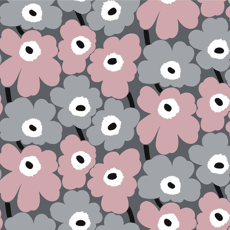 Marimekko Pink Pieni Unikko Peel & Stick Wallpaper