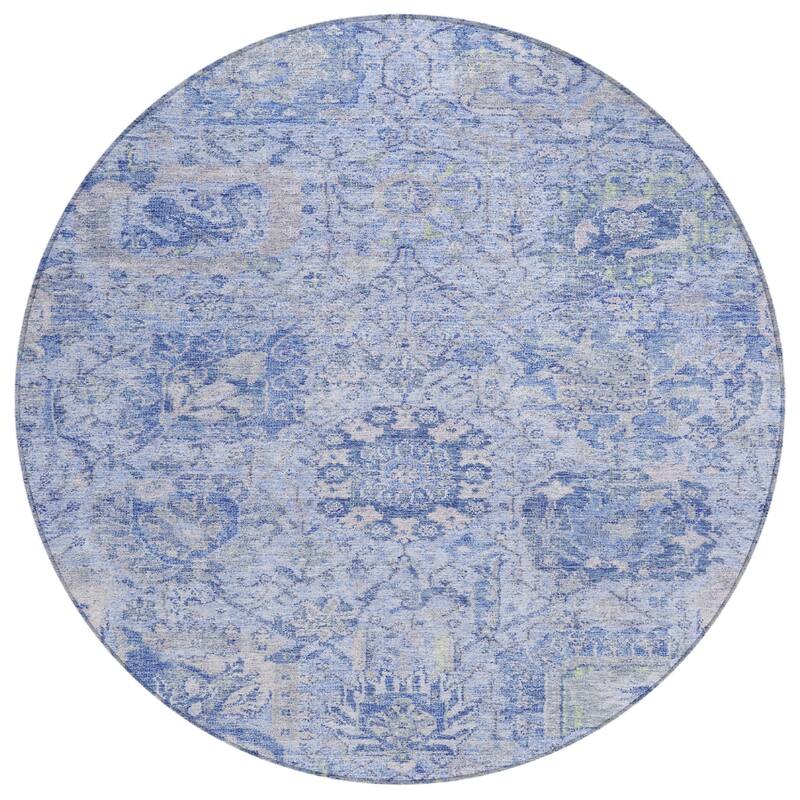 HomeRoots Damask Traditional Rectangle Outdoor Rug