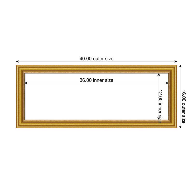 Amanti Art Townhouse Gold Framed Dry Erase Magnetic Board - 40 x 16 in