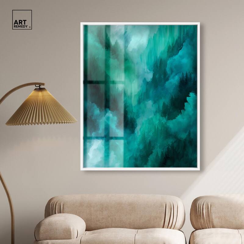 Textured Teal II Shadowbox by Art Remedy