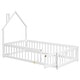 preview thumbnail 62 of 109, Twin/Full Montessori Toddler Floor Bed Frame, Modern House-Shaped Bed Frame with Fence and Full-Length Guardrails for Girls Boys