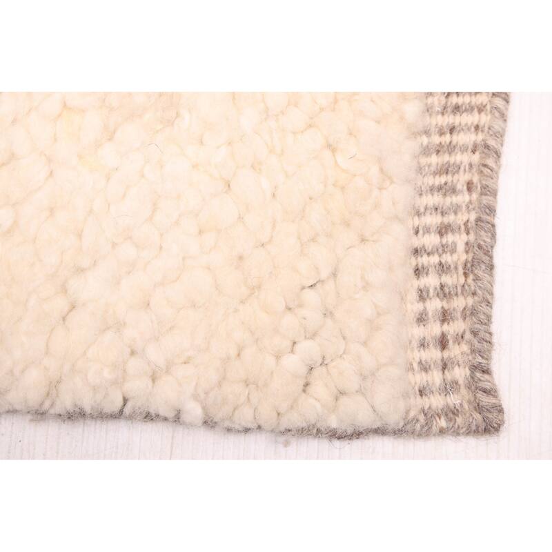 ECARPETGALLERY Hand-knotted Looma Cream Wool Rug - 8'0 x 10'3