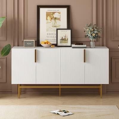 60" Modern Elegant 4-Door Cabinet Buffet/Sideboard