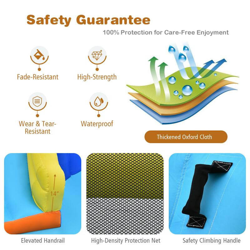 Gymax Inflatable Water Slide Climbing Bounce House Splash Pool w/ 735W - See Details