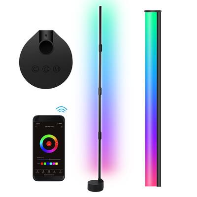 Corner Floor Lamp, 56" RGB Color Changing Standing Light with APP Control, Music Sync/DIY Mode