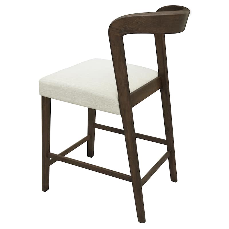 Christopher Knight Home - Nathair Rubberwood Fabric Counter Stools (Set of 2)