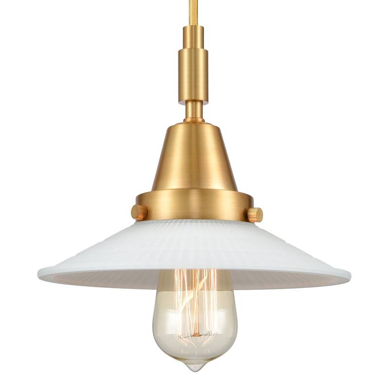 Innovations Lighting 447-1P-G1 Halophane 9" Wide Mini Pendant with - Satin Gold