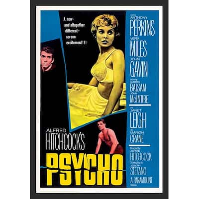 Alfred Hitchcock's Psycho Movie advertsement poster Framed Poster - 24 x 36 Inch