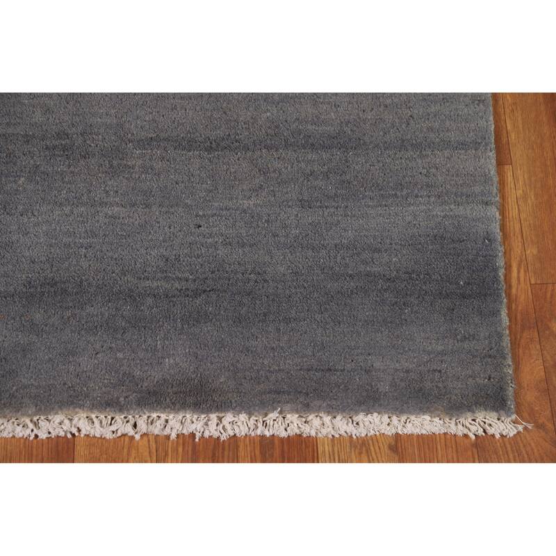Modern Gray Gabbeh Oriental Accent Rug Hand-Knotted Wool Carpet - 2'6" x 3'10"