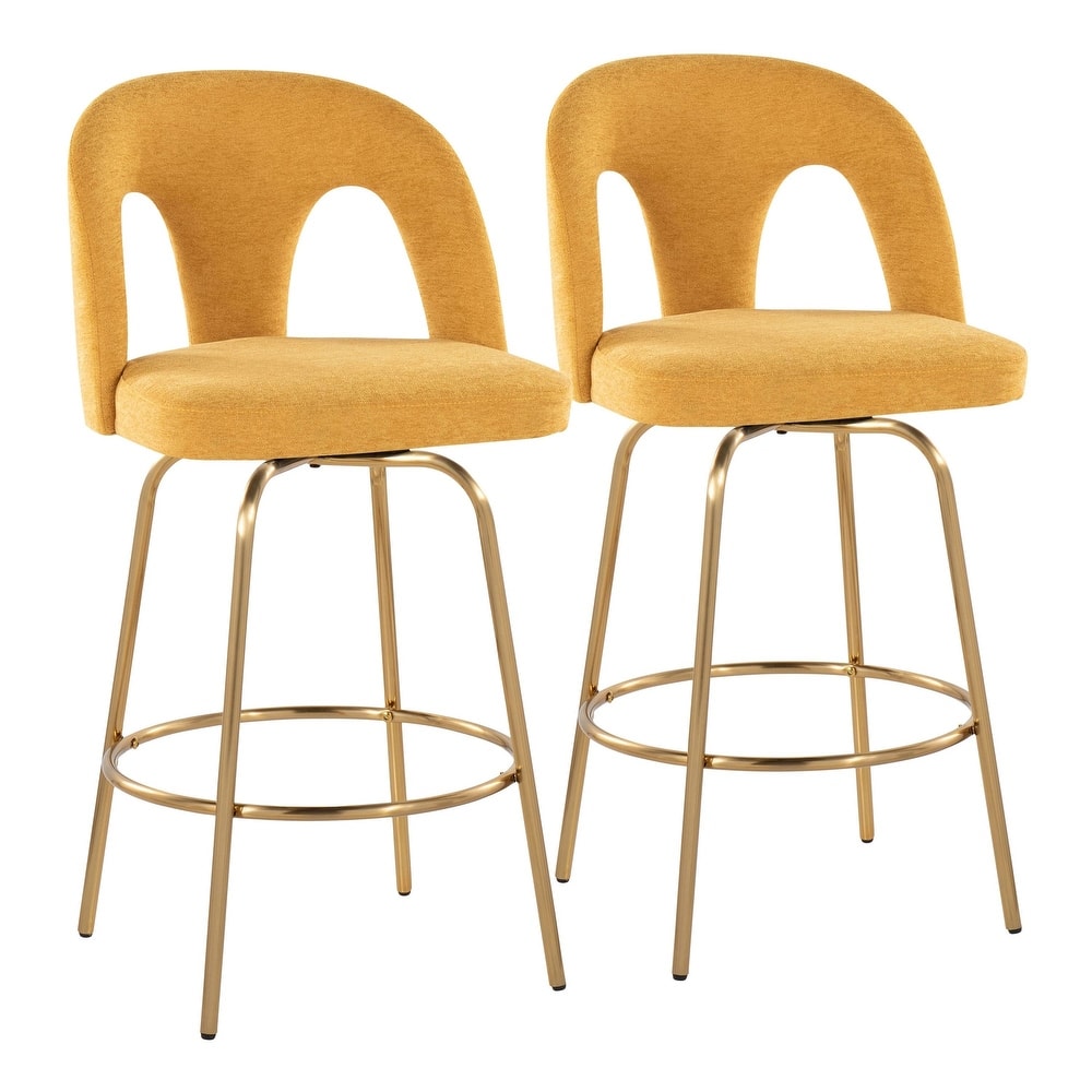 Ava Upholstered 26" Fixed-Height Counter Stool - Set of 2