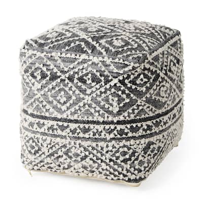 Farida Patterned Square Pouf