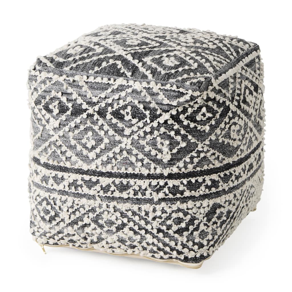 Farida Patterned Square Pouf