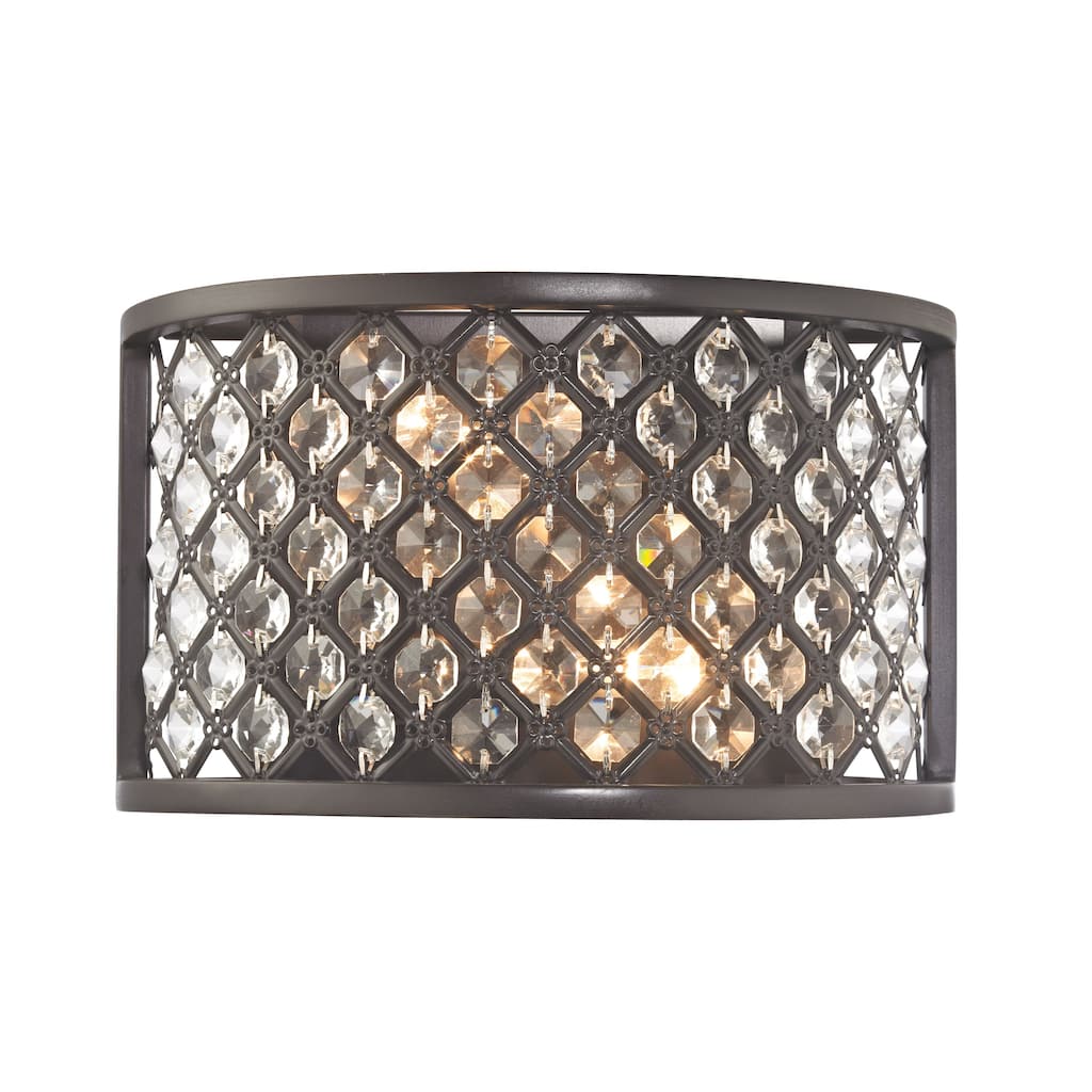 Genevieve 6'' High 2-Light Sconce - Oil Rubbed Bronze - 6 inch Tall