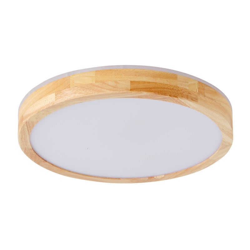 Modern Wood Grain Flush Mount Ceiling Light Milky White LED Fixture for Living Room Bedroom