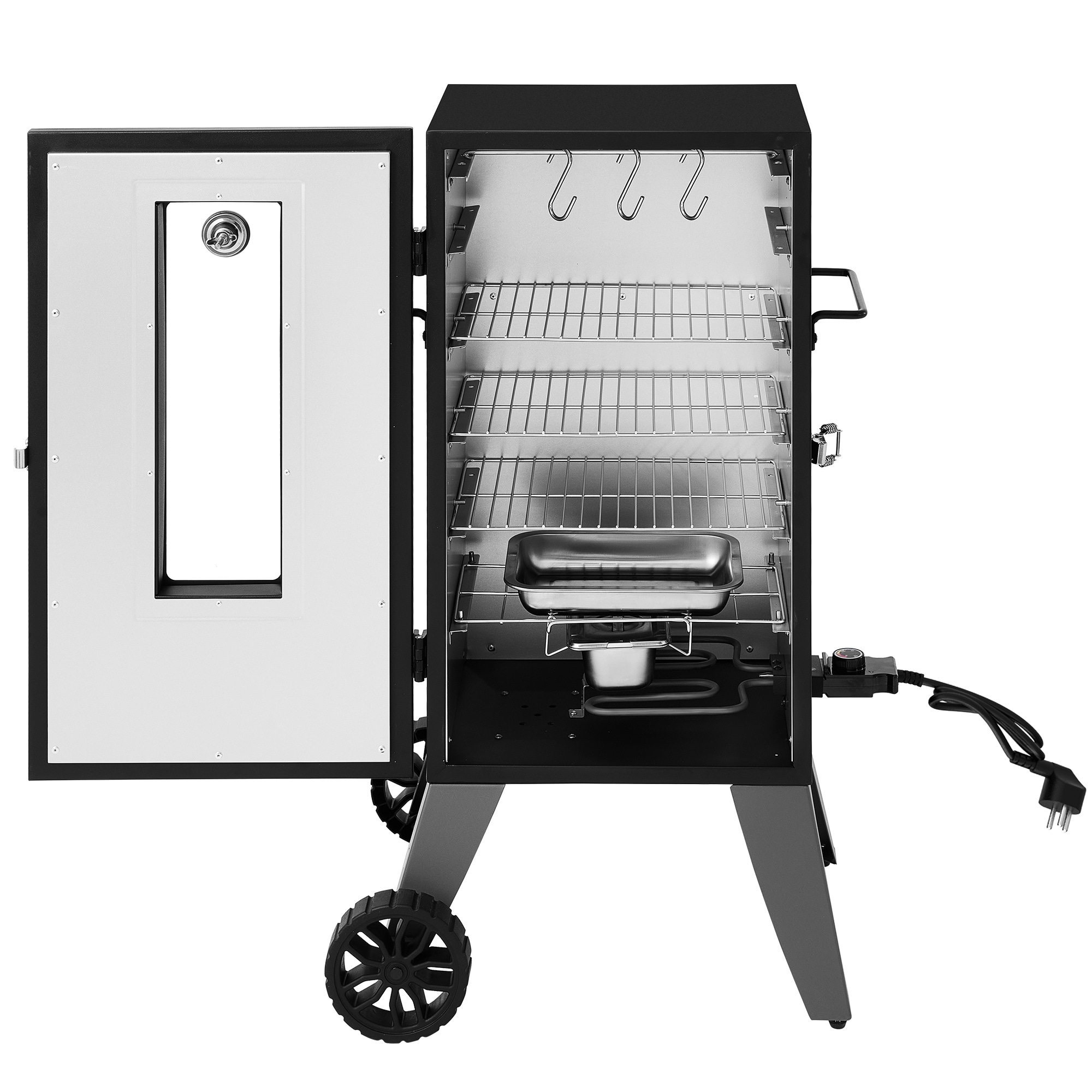 Royal Gourmet SE2806 28-Inch Analog Electric Smoker With 3 Chrome-plated Smoking Racks, Adjustable Temperature Control