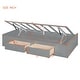 preview thumbnail 18 of 16, Twin Size Hydraulic Storage Bed with Drawers, Wood Bunk Bed Frame with Wardrobe, Shelves, Ladder and Guardrails for Kids, Teens