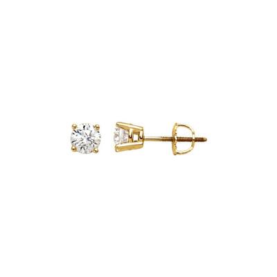 14K Yellow Gold 1/5 CTW Diamond Stud Earrings