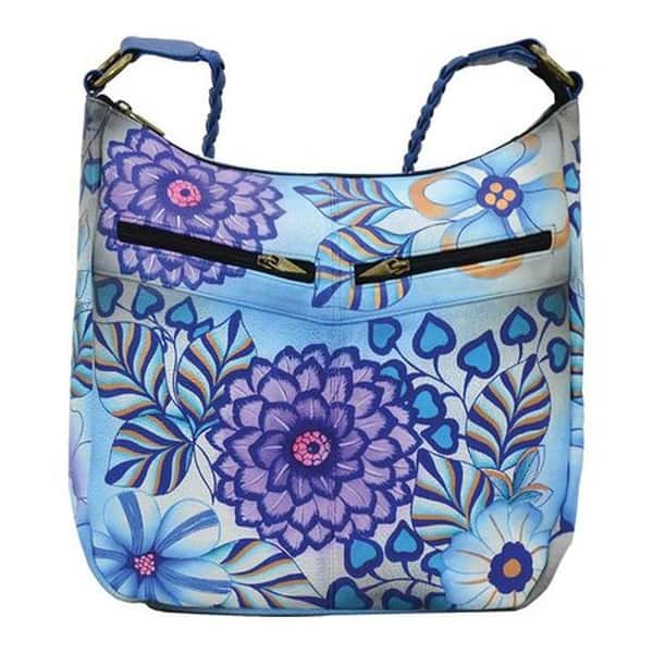 Anna by Anuschka Leather Hobo Shoulder Hand Painted Handbag Bag Large