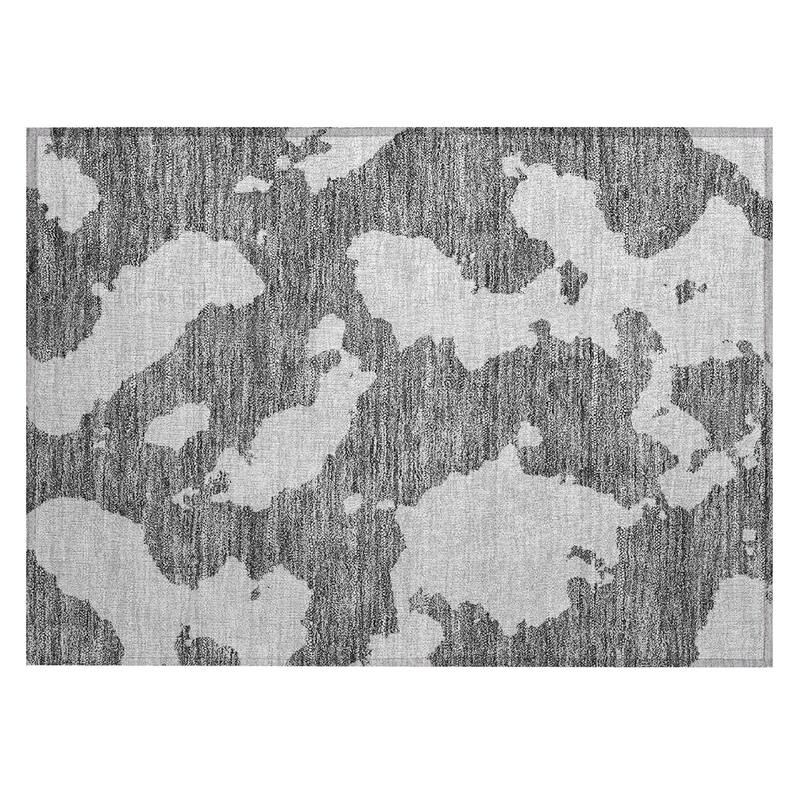 Machine Washable Indoor/ Outdoor Contemporary Abstract Chantille Rug