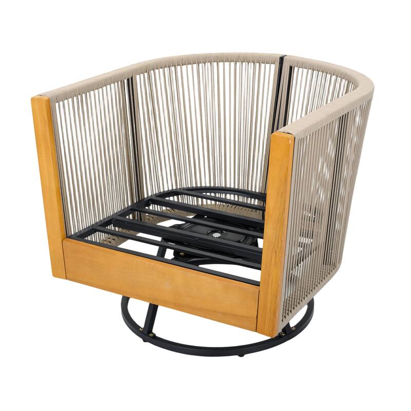 Christopher Knight Home - Modern 2-Piece Outdoor Swivel Chair with Square Side Table